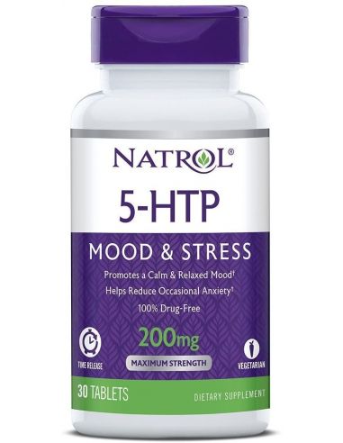 Natrol 5-HTP 200mg Time Release 30 Cápsulas