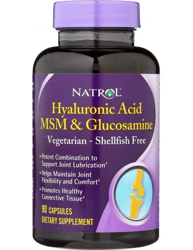 Natrol Glucosamine-Hyaluronic Acid MSM &, 90 Capsulas