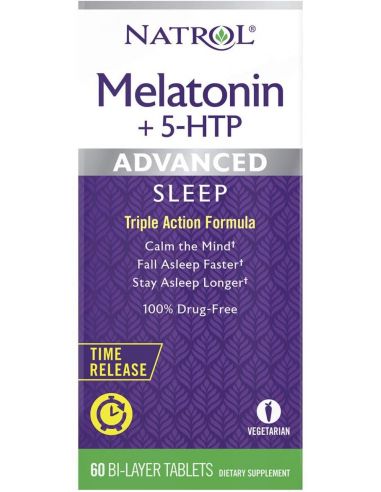 MELATONINA NATROL + 5 HTP Advanced Sleep 60 tablets