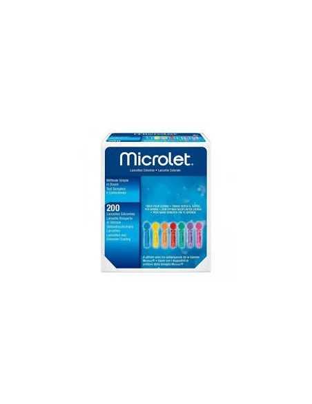 MICROLET 200 LANCETTES COLORÉES