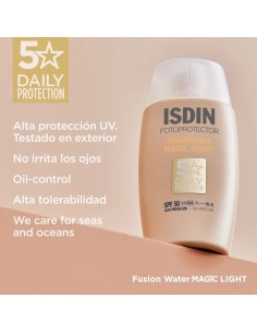 ISDIN Fusion Water MAGIC Light SPF 50 – Protector Solar Facial con Color Claro 2