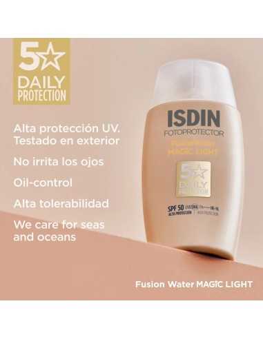 ISDIN Fusion Water MAGIC Light SPF 50 – Protector Solar Facial con Color Claro