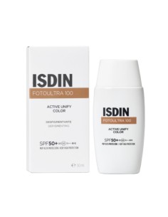 ISDIN FotoUltra 100 Unify Color SPF 50+ – Protector Solar Facial Antimanchas con Color
