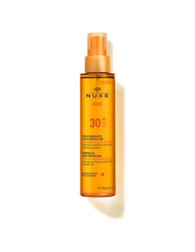 NUXE SUN - ACEITE BRONCEADOR PARA ROSTRO Y CUERPO ALTA PROTECCION SPF 30